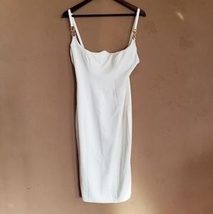 Oh Polly Bust Up Structured Suede Midi Dress